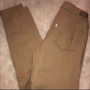 Levi's Khaki Tan skinny jeans / demin leggings 27